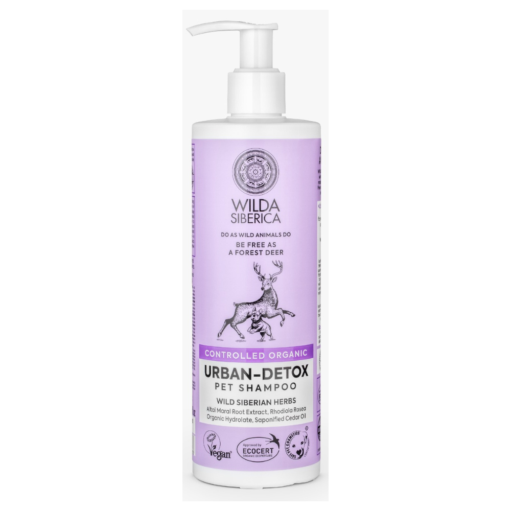 WILDA SIBERICA Urban Detox Șampon Vegan Detoxifiant pentru Câini și Pisici, Curățarea și Revitalizarea Blanii, 400ml