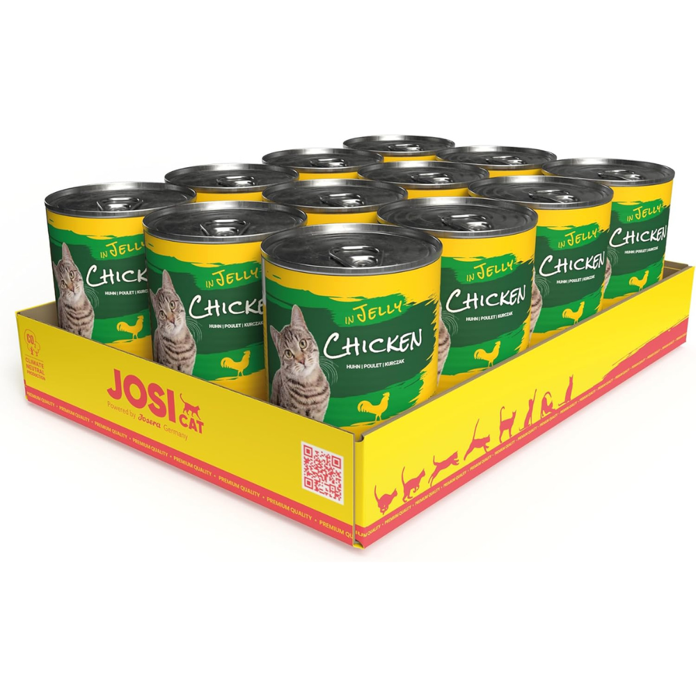 JOSICAT Chicken in Jelly Set 12 x 415 g – Hrană Umedă Premium pentru Pisici Adulte, cu Pui Fraged în Aspic