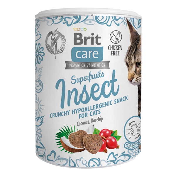 BRIT CARE Snack Insect, Recompense Fără Cereale, Hipoalergenice, pentru Pisici, 100g