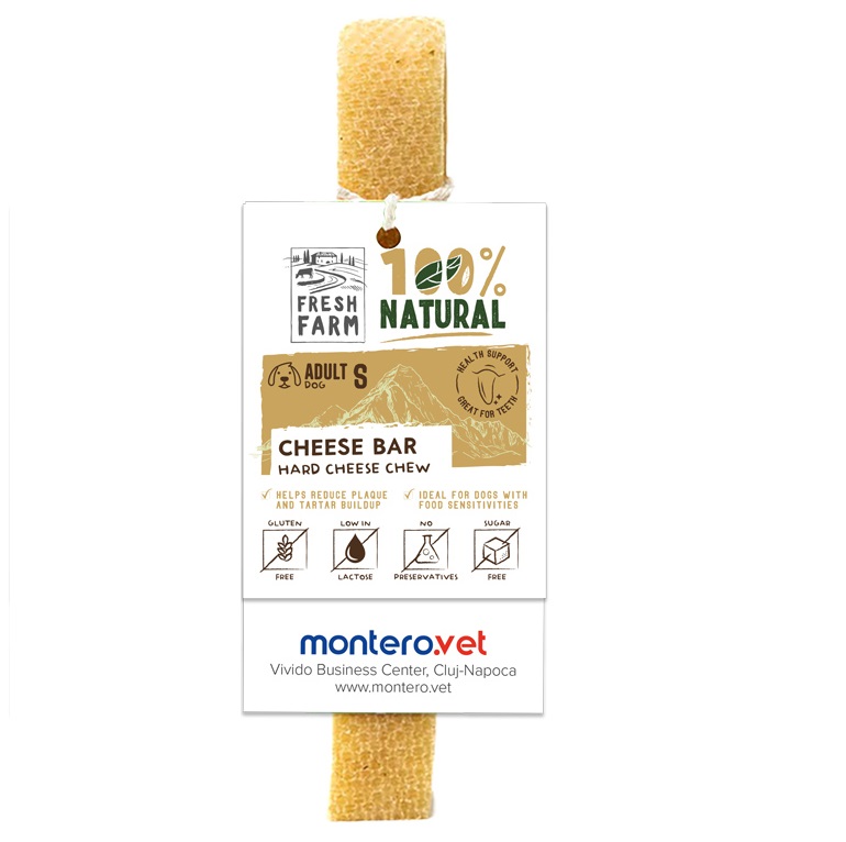 FRESH FARM Cheese Bar Small - Recompensa 100% Naturala Fara Cereale, din Branza Dura, pentru Caini de Talie Mca, Fara Gluten si Conservanti