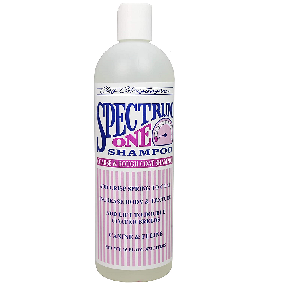 CHRIS CHRISTENSEN Spectrum One 473 ml | Sampon Profesional Pentru Caini cu Blana Aspra, Sarmoasa