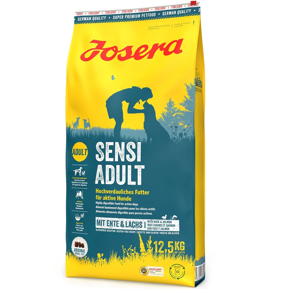 JOSERA Sensi Adult cu Rata si Somon, 12.5 kg – Hrană Uscată Premium pentru Câini Adulți Activi cu Digestie Sensibilă
