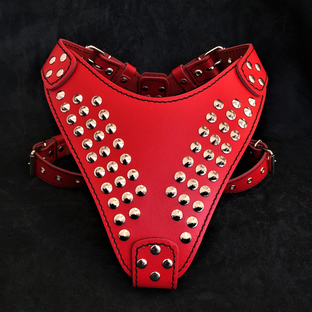 BESTIA DOG GEAR "Star", Ham din Piele Pentru Caini, Marime M 50-75cm