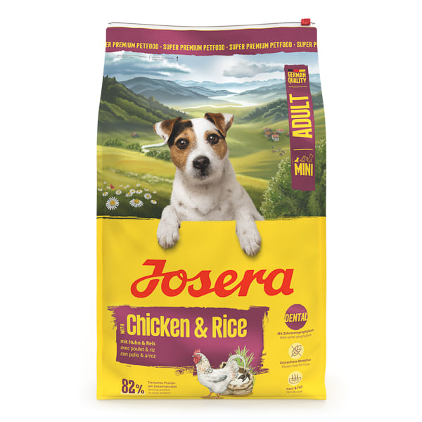JOSERA Mini Adult  cu Pui si Orez, 10 kg | Hrană Uscată pentru Câini Adulți de Talie Mică cu Sensibilitati Dentare, Piele si Blana