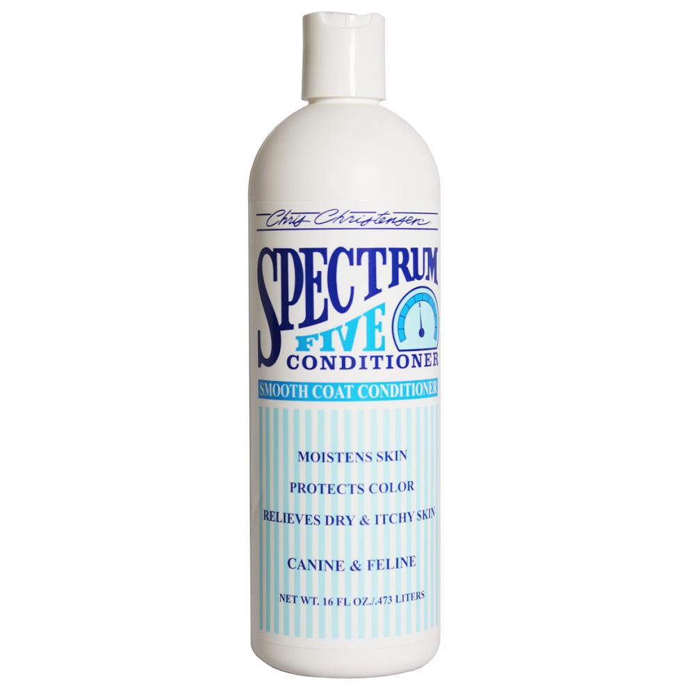 CHRIS CHRISTENSEN Spectrum Five, Balsam Profesional Ideal Pentru Caini si Pisici cu Par Scurt | Piele Sensibila sau Usor Iritabila, 473ml
