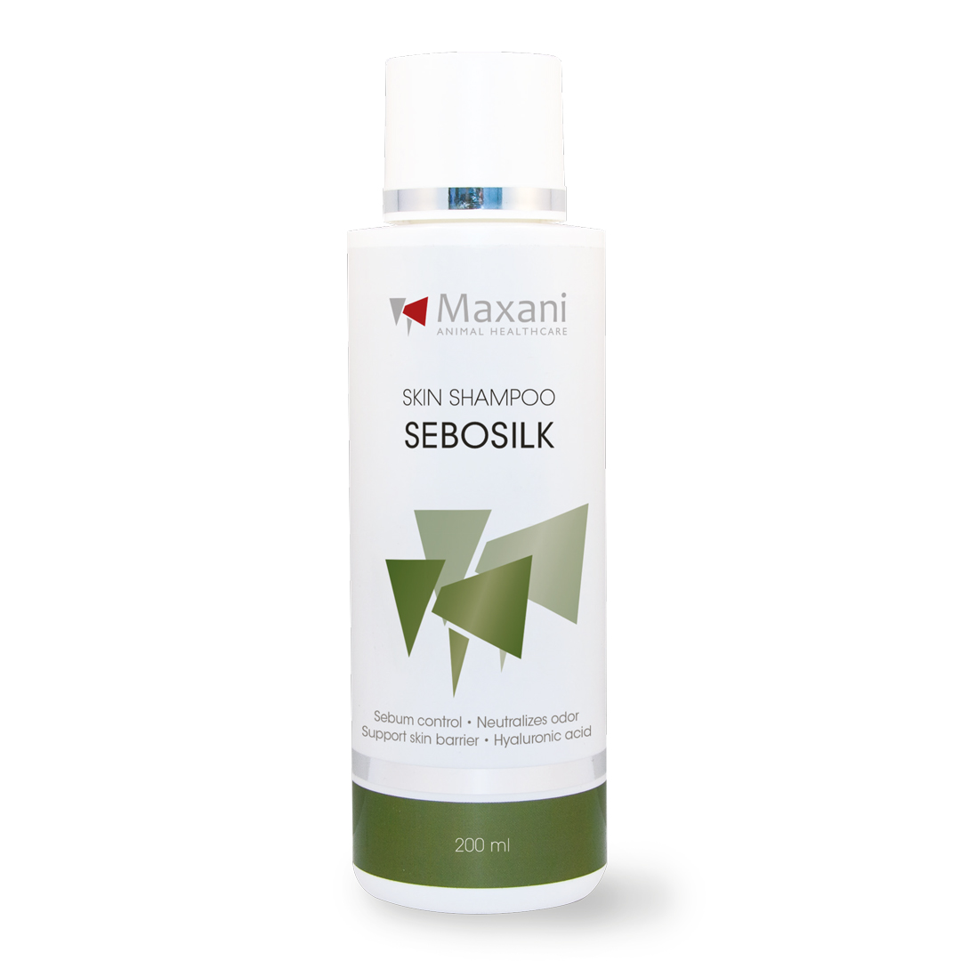 MAXANI SeboSilk Skin Shampoo 200 ml – Șampon Dermatologic Antimătreață cu Salvie și Acid Hialuronic pentru Câini si Pisici cu Seboree