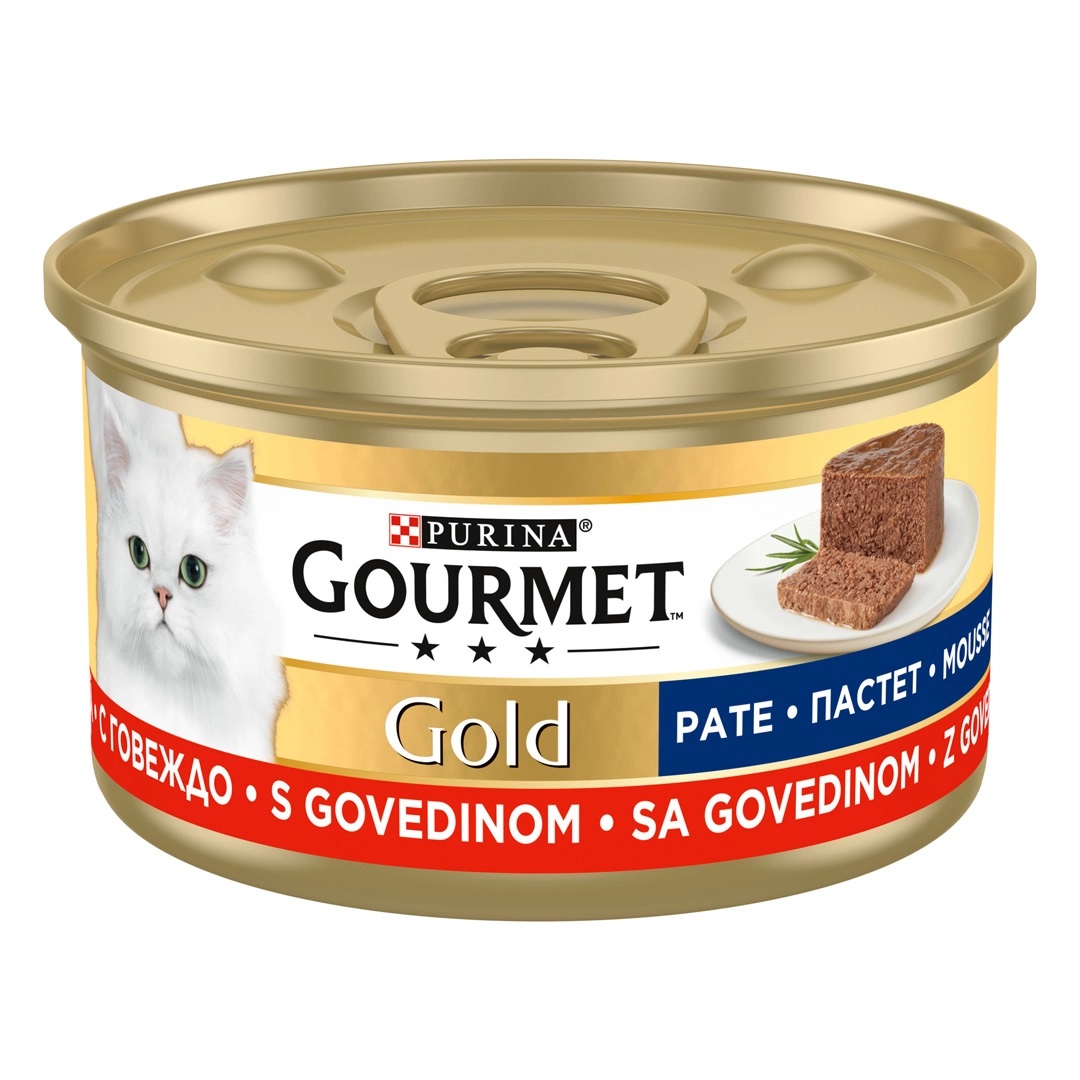 PURINA Gourmet Gold Mousse, cu Vita, Conserva Hrana Umeda Pentru Pisici Adulte, 85g