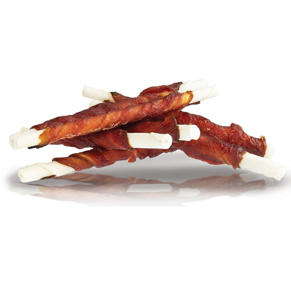 KIDDOG Rulouri cu Rata – Snacks-uri de Mestecat pentru Câini, 12cm, 500g
