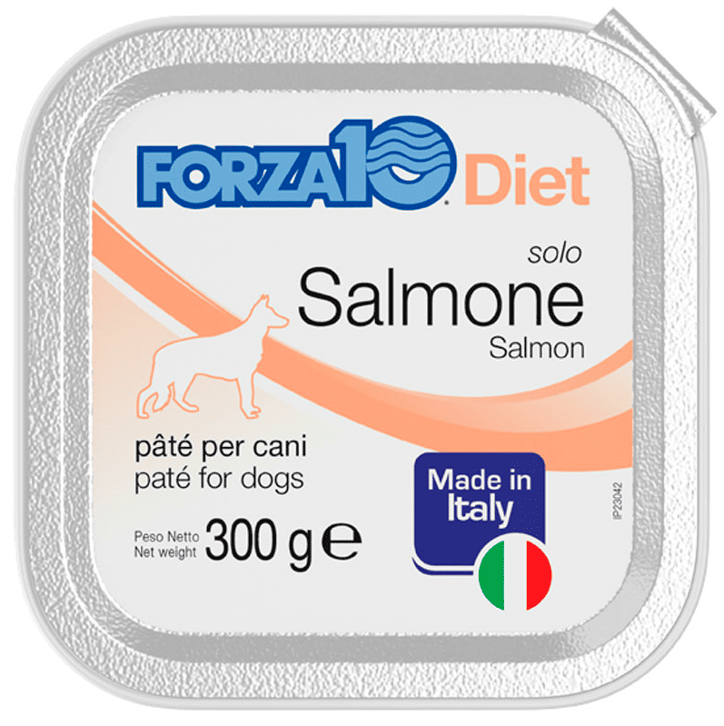 FORZA10 Solo Diet Somon 300g - Hrana Umeda Monoproteica pentru Caini Alergici sau cu Piele Sensibila | Bogata in Omega-3