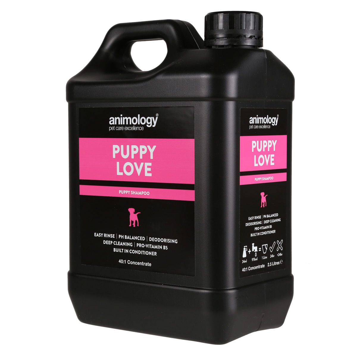 ANIMOLOGY Puppy Love Sampon Vegan, Concentrat 1:40, Pentru Pui de Catel, Orice Tip de Blana 2.5L