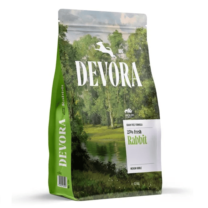 DEVORA Grain Free Single Protein Dog Adult Medium & Large, cu Iepure 1.5 kg | Hrana Uscata Hipoalergenica Monoproteica pentru Caini Adulti de Talie Medie sau Mare