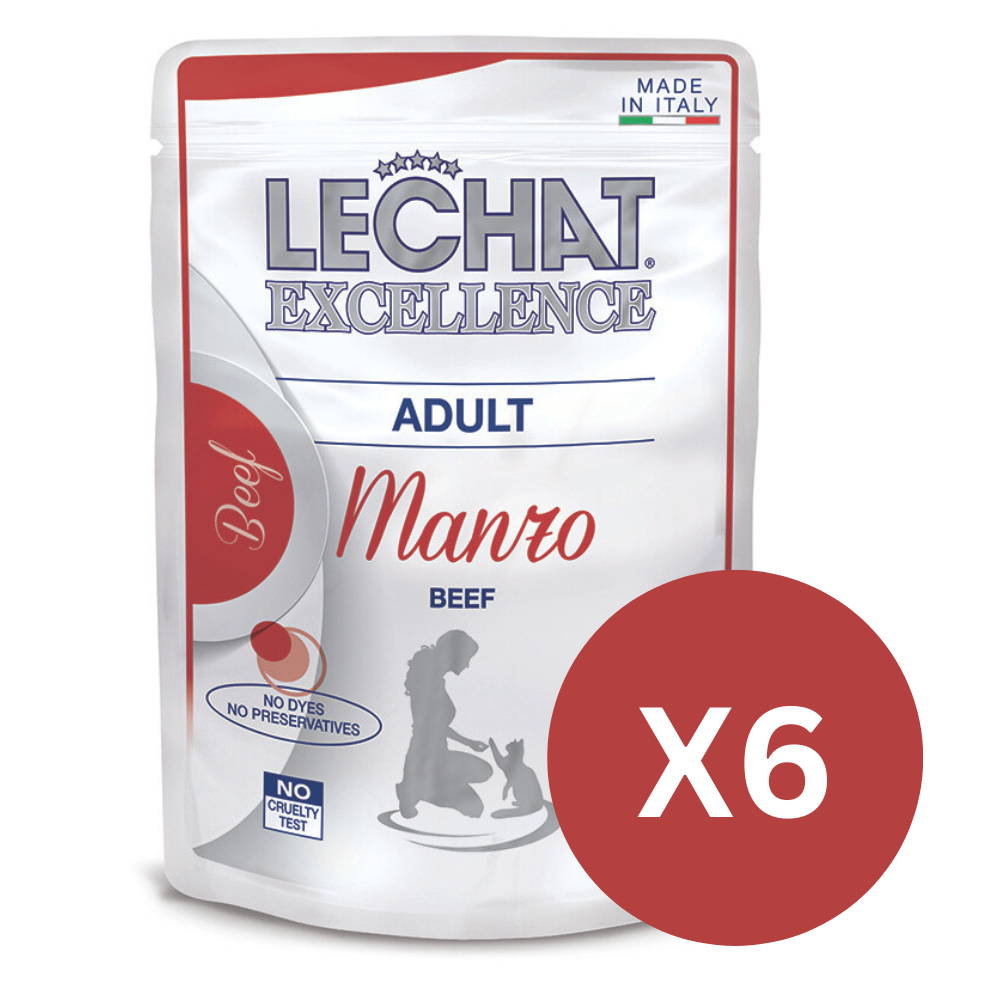 LeChat Excellence Adult, cu Vita – Set Plicuri Hrană Umedă pentru Pisici Adulte, (bucățele în sos), 6x100 g