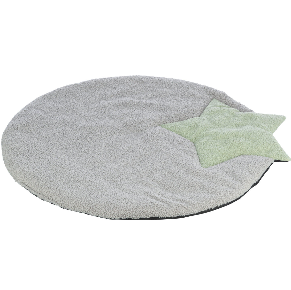 JUNIOR Saltea din Plus Pentru Pui de Catel, Gri cu Verde Menta, 86x80cm