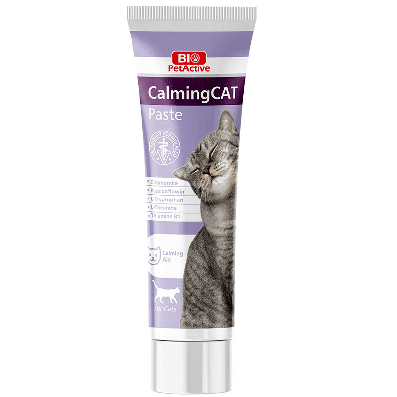 BIO PetActive CalmingCAT Paste | Pasta Calmanta pentru Pisici cu L-Triptofan, L-Teanina si Musetel | Suport pentru Relaxare si Echilibru Emotional