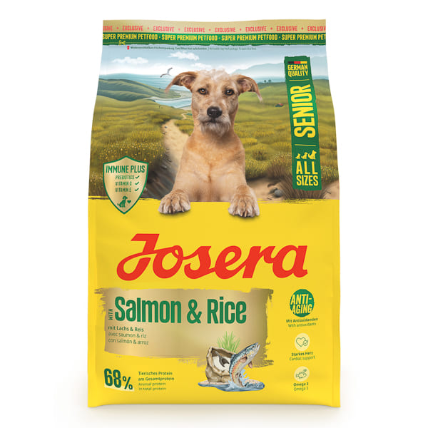 Josera Senior cu Somon si Orez 3 kg | Hrana Uscata Premium pentru Caini Seniori | Suport Inima, Vitalitate si Sistem Imunitar