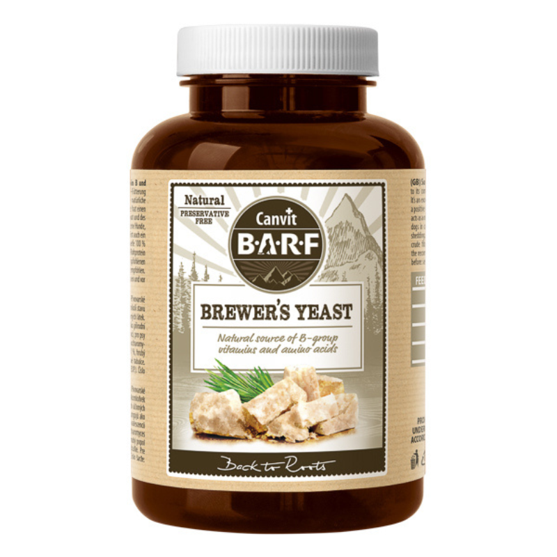 CANVIT BARF Brewer's Yeast 180 g – Supliment Natural cu Drojdie de Bere pentru Caini si Pisici, Sursa de Vitamine B si Sprijin pentru Blana si Imunitate