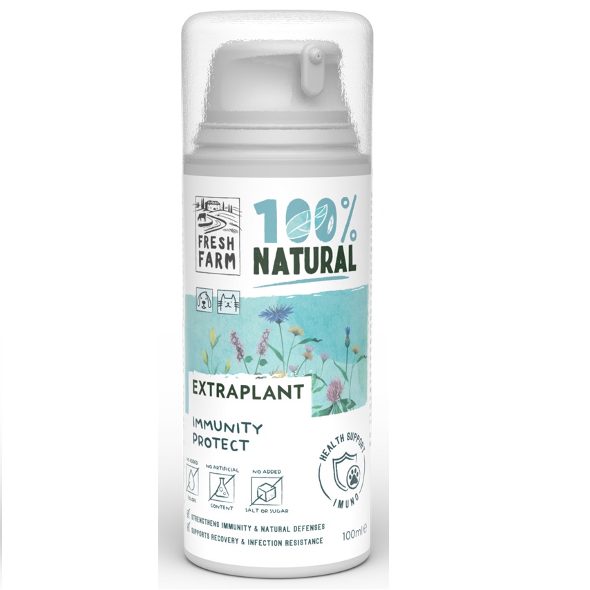 FRESH FARM Extraplant Immunity Protect 100 ml - Supliment Fitonutritional pentru Stimularea Imunitatii Naturale la Caini si Pisici