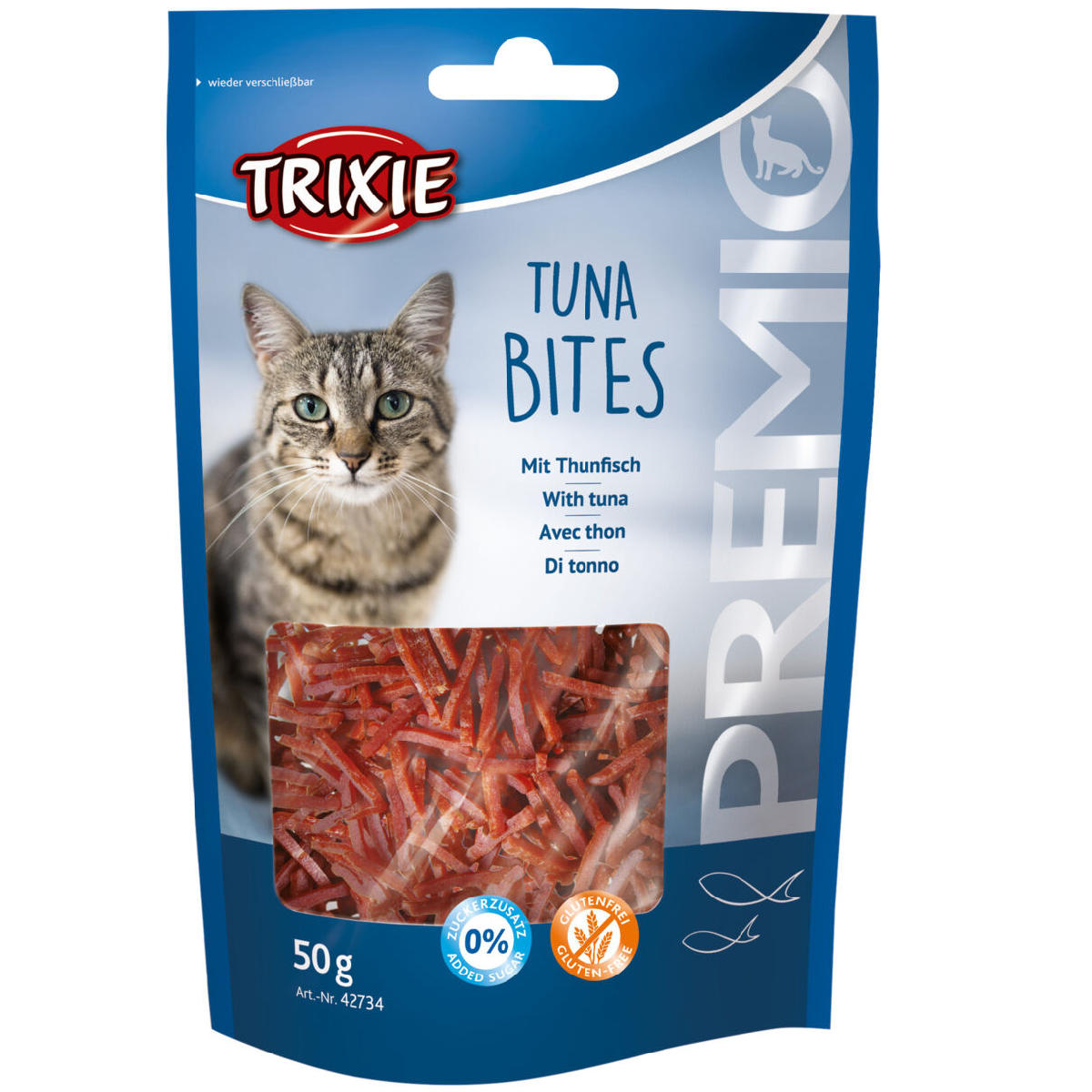 TRIXIE Premio Recompense Pentru Pisici, Fasii Carne de Pui si Ton, 50g