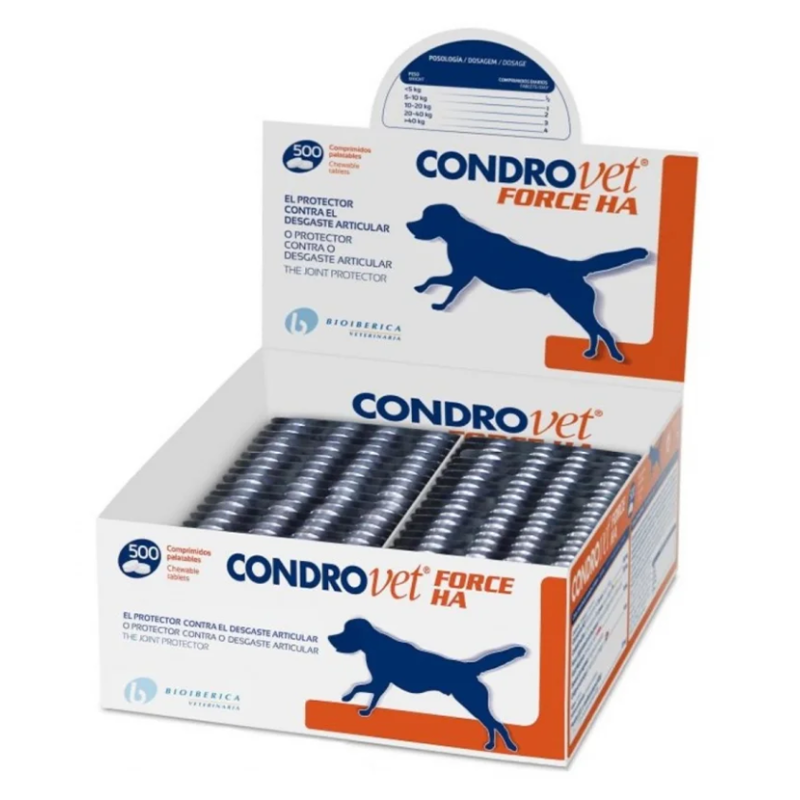 Condrovet Force HA 500 comprimate – Supliment Articular pentru Câini, Mobilitate și Articulații Sănătoase