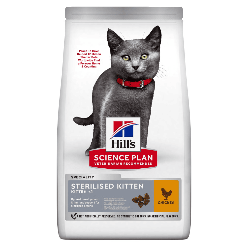 HILL'S Science Plan Sterilised Kitten cu Pui, 1.5 kg – Hrana Uscata pentru Pisoi Sterilizati, Aport Caloric Limitat si Suport Imunitar
