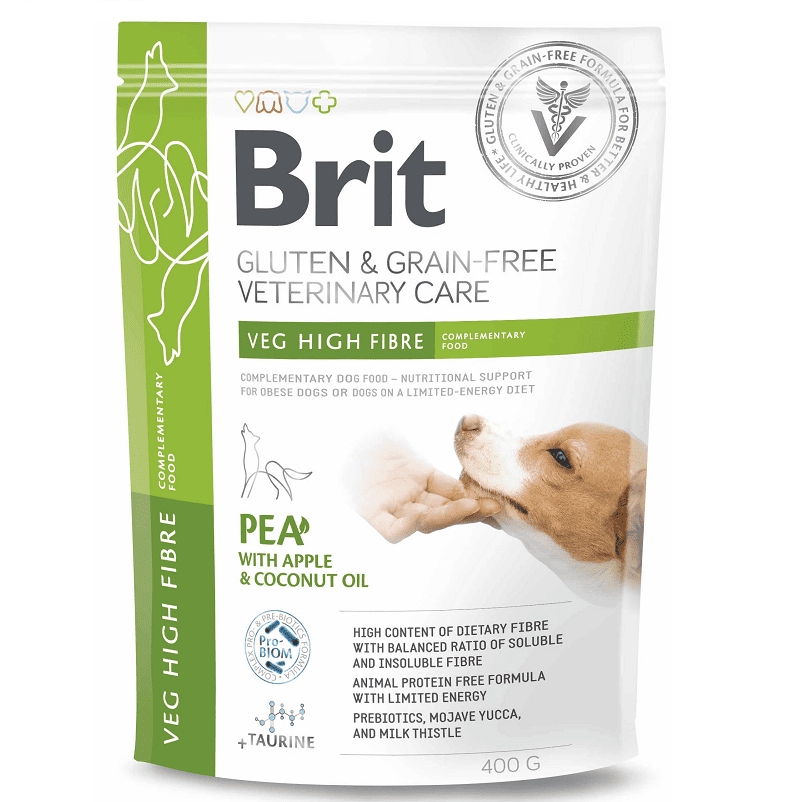 BRIT VET DIETS Dog Grain Free High Fibre 400 g | Hrană Complementară cu Fibre pentru Câini | Suport in Colită și Diaree Sensibilă la Fibre