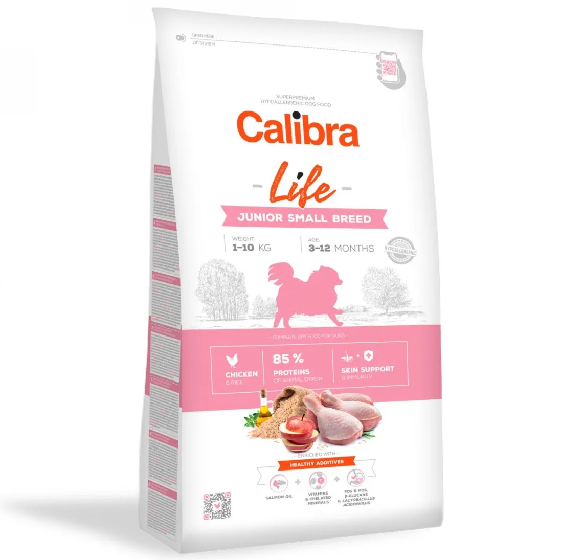CALIBRA Dog Life Junior Small Breed, cu Pui – Hrană Uscata Superpremium pentru Câini Juniori de Talie Mică, 1.5jg