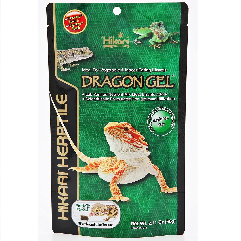 HIKARIi DragonGel, 50 g – Hrana Revolutionara pentru Agama cu Barba si Alte Soparle Ierbivore sau Insectivore, Formula Gel Premium