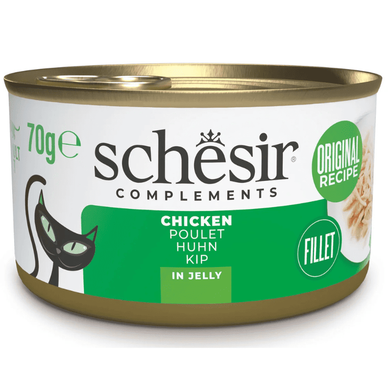 SCHESIR Cat Fileuri de Pui in Aspic 70 g | Hrana Umeda Complementara pentru Pisici Adulte