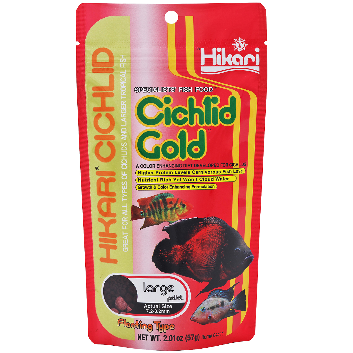 HIKARI Cichlid Gold Large, Hrana Pentru Intensificarea Coloritului Ciclidelor si a Altor Pesti Tropicali, 57g