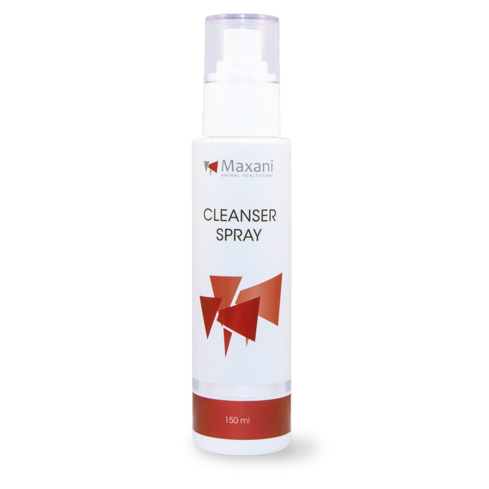 MAXANI Cleanser Spray Chloorhexidine 150 ml – Spray Dermatologic cu Clorhexidina pentru Curatarea si Ingrijirea Ranilor la Caini si Pisici