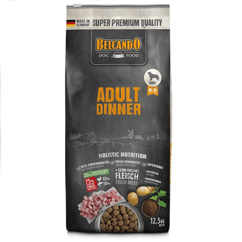 BELCANDO Adult Dinner, Hrana Uscata Pentru Caini, 12.5kg