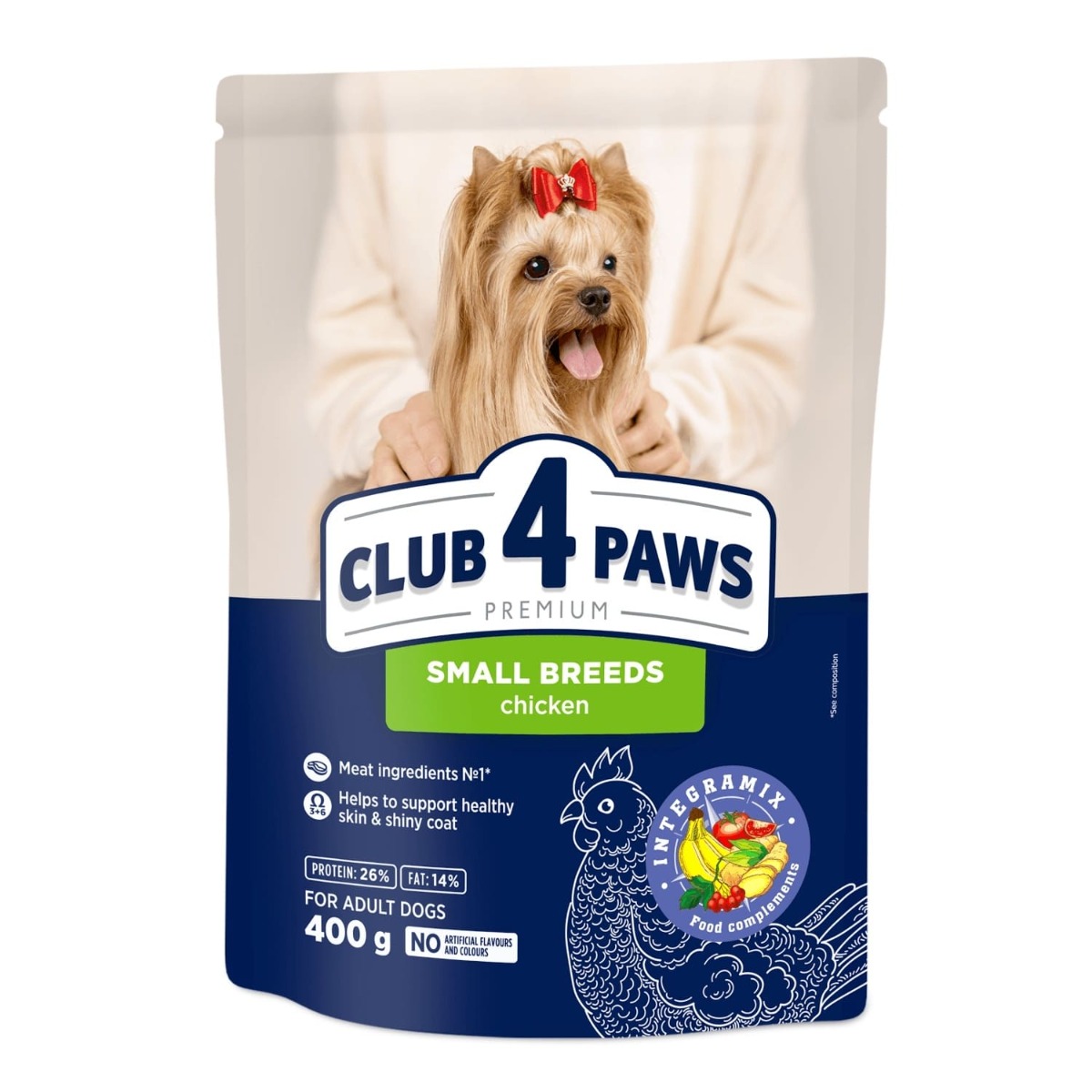 CLUB 4 PAWS Adult Mini cu Pui 400 g | Hrana Uscata Premium pentru Caini Adulti de Talie Mica