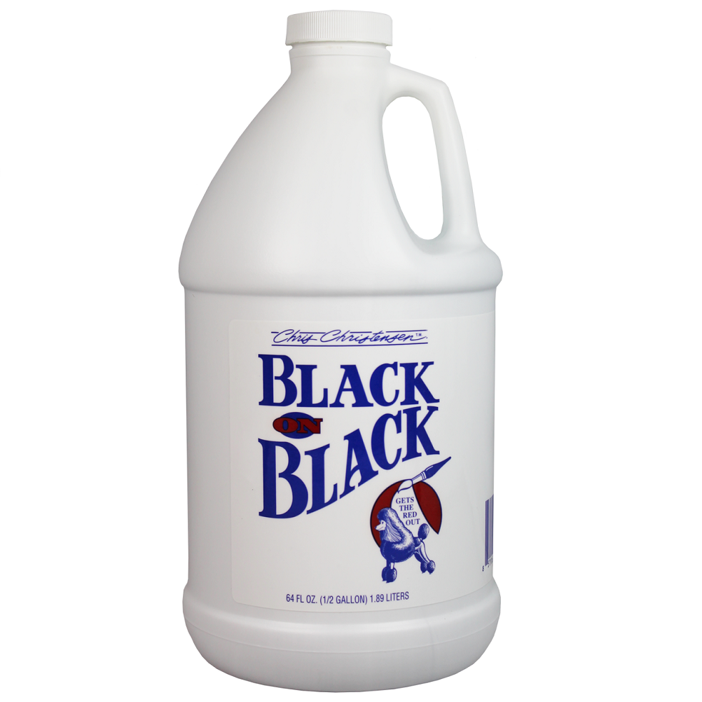 CHRIS CHRISTENSEN Black On Black Shampoo 1.9 L | Sampon Profesional Nuantator pentru Caini | Intensifica Negrul si Profunzimea Culorii Blanii