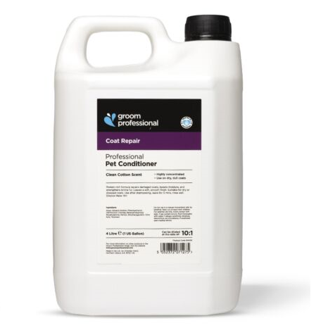 GROOM PROFESSIONAL Coat Repair Conditioner 4 L | Balsam Profesional Concentrat (dilutie 10:1) pentru Caini | Reparare Intensiva, Descalcire si Stralucire pentru Blani Deteriorate