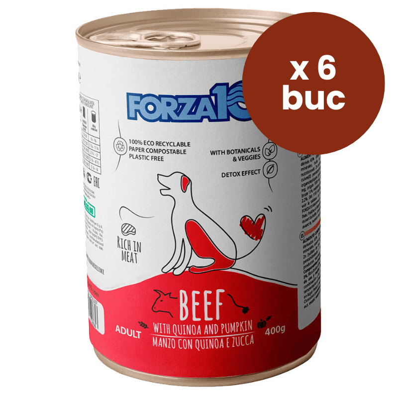 FORZA 10 Maintenance cu Vita, Quinoa si Dovleac 6x400 g – Multipack Hrana Umeda Completa pentru Caini Adulti