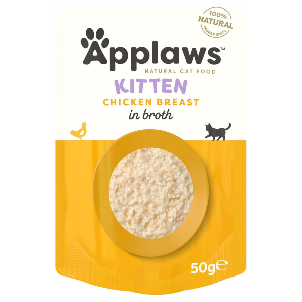 APPLAWS Kitten cu File de Pui in Supa Nutritiva 50 g - Hrana Umeda Naturala Complementara pentru Pui de Pisica
