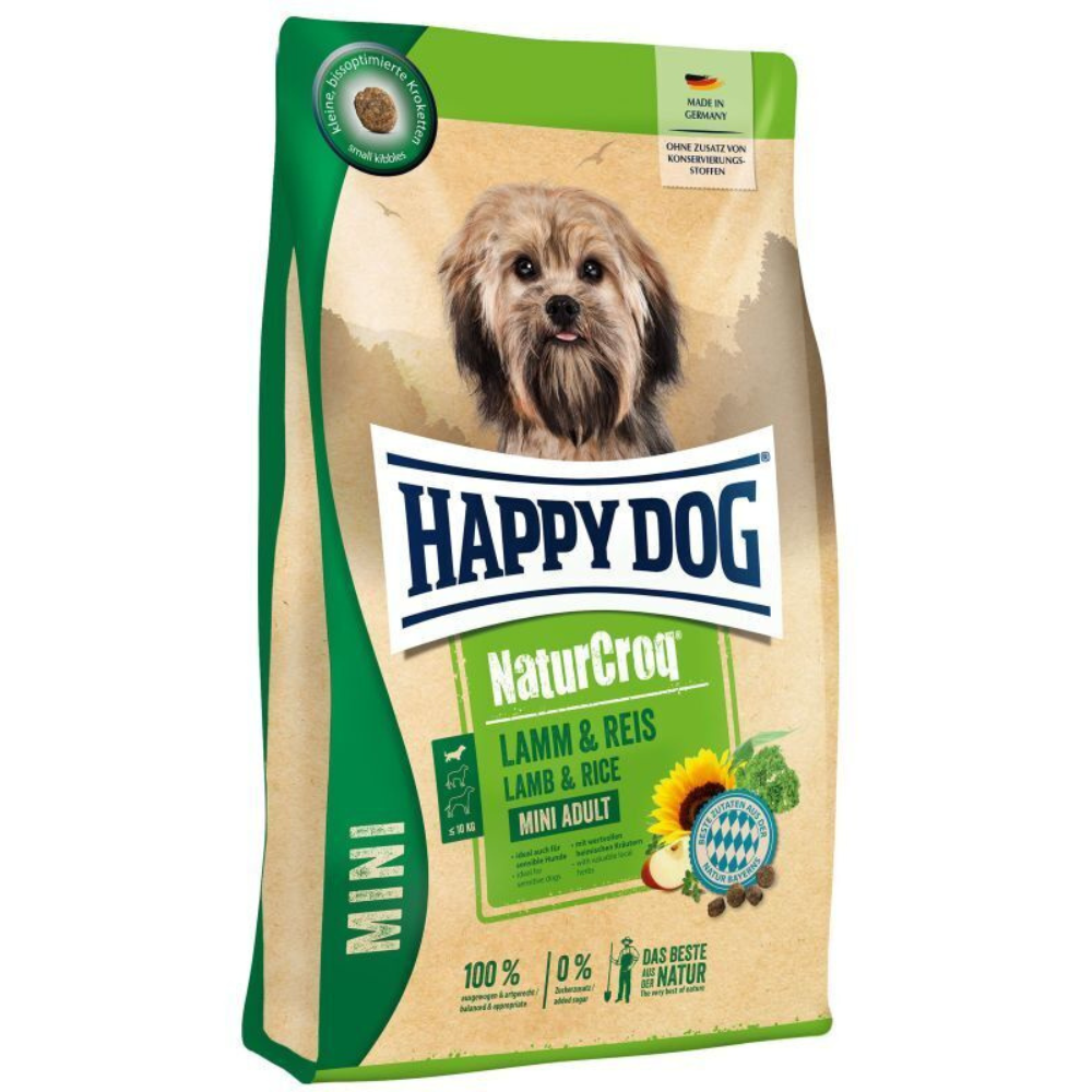 HAPPY DOG NaturCroq Mini, cu Miel si Orez – Hrană Uscată Premium pentru Câini Adulți de Talie Mică, 4 kg