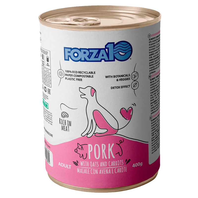 FORZA 10 Maintenance cu Porc si Morcov, 400 g – Hrana Umeda Completa pentru Caini Adulti