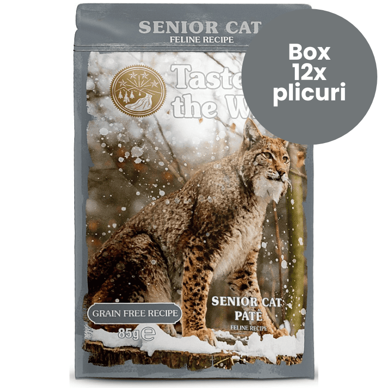 TASTE of the WILD Cat Pouch Senior Box 12x85 g | Hrana Umeda Fara Cereale pentru Pisici Senioare | Pate cu Pui si Ficat de Pui