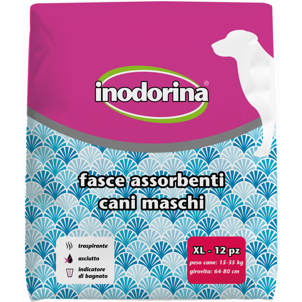 INODORINA Scutece Pentru Caini Mascului, Marime XL, Circumferinta Abdomen 64-80cm