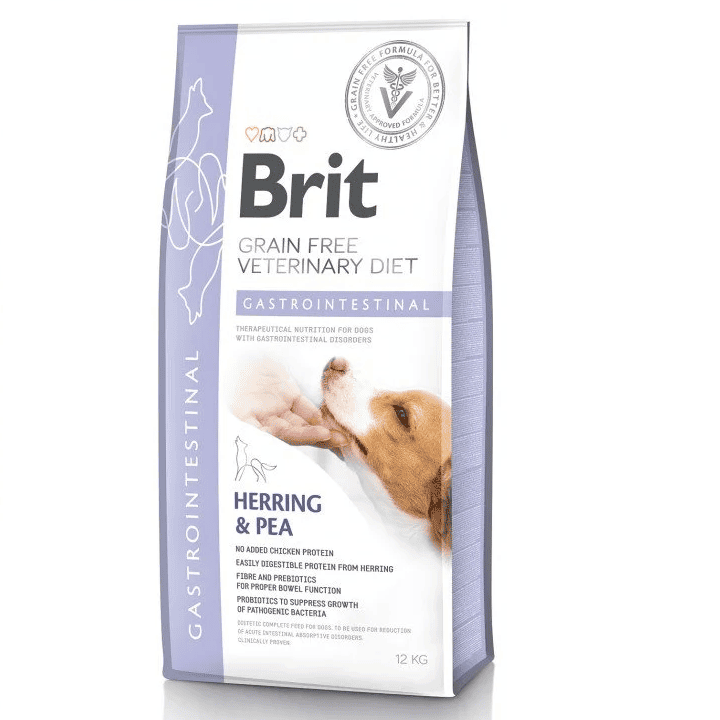 Brit Vet Diets Dog Grain Free Gastrointestinal cu Hering și Somon 12 kg | Hrană Uscată Dietetică pentru Câini cu Afecțiuni Gastrointestinale