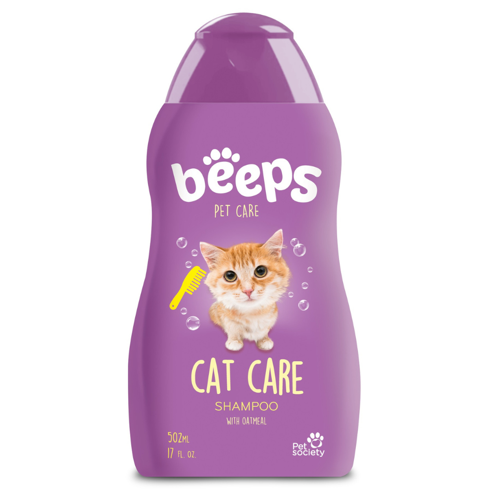 BEEPS Șampon pentru Pisici, Curățare Delicată cu Proteine de Ovăz, 502ml