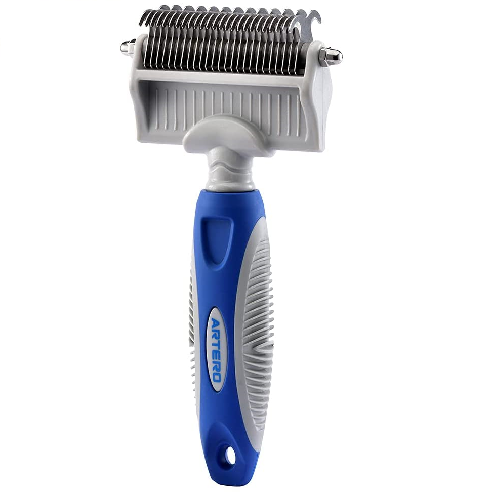 ARTERO XTREM COAT, Descalcitor Dublu 13 / 25 Dinti Otel Inox, Caini Blana Dubla, Densa