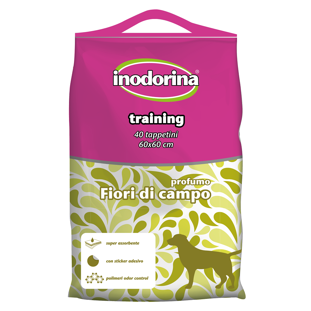 INODORINA Covorase Absorbante Pentru Caini, 60x60cm, Miros Floral, Pachet 40buc