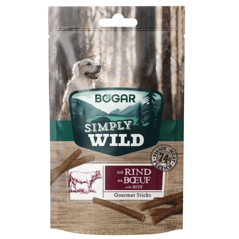 BOGAR Simply Wild Sticksuri Vita 110 g | Recompense Premium de Mestecat pentru Caini
