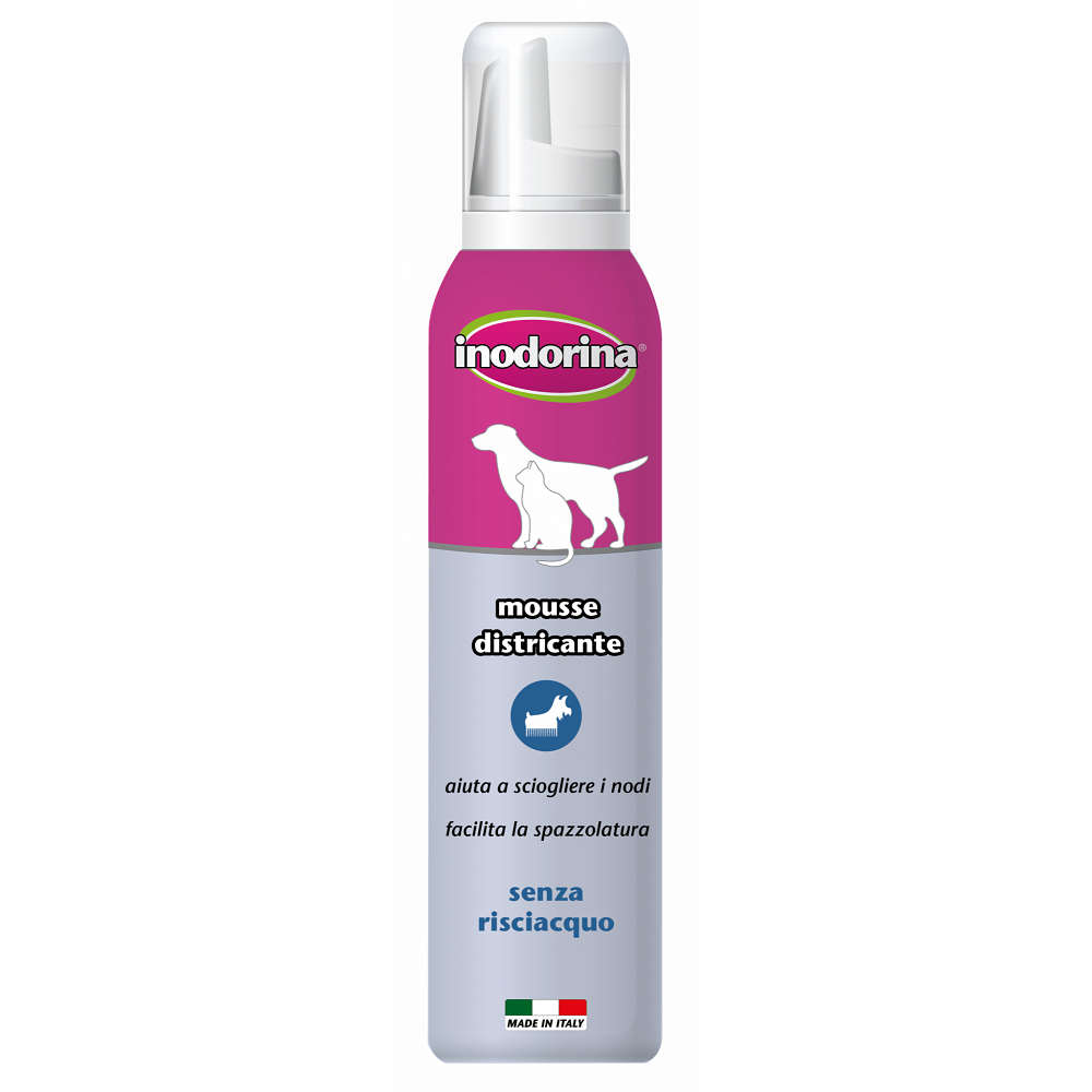 INODORINA Detangling Mousse, Spuma Balsam Leave-in Pentru Descalcirea Parului la Caini si Pisici cu Blana Lunga, 200ml