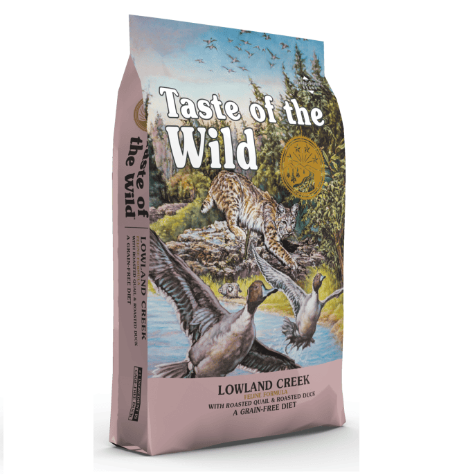 TASTE of the WILD Lowland Creek Cat 2 kg | Hrana Uscata Fara Cereale pentru Pisici de Toate Varstele | Prepelita si Rata Fripta | Blana Stralucitoare si Controlul Greutatii