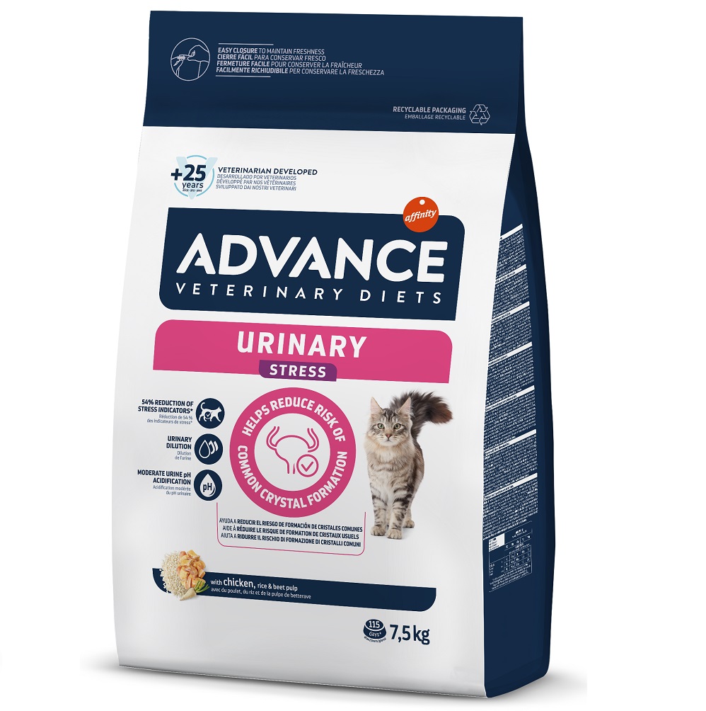 ADVANCE Veterinary Diets URINARY STRESS, Hrana Uscata Pisici cu Afectiuni Urinare 1.25kg