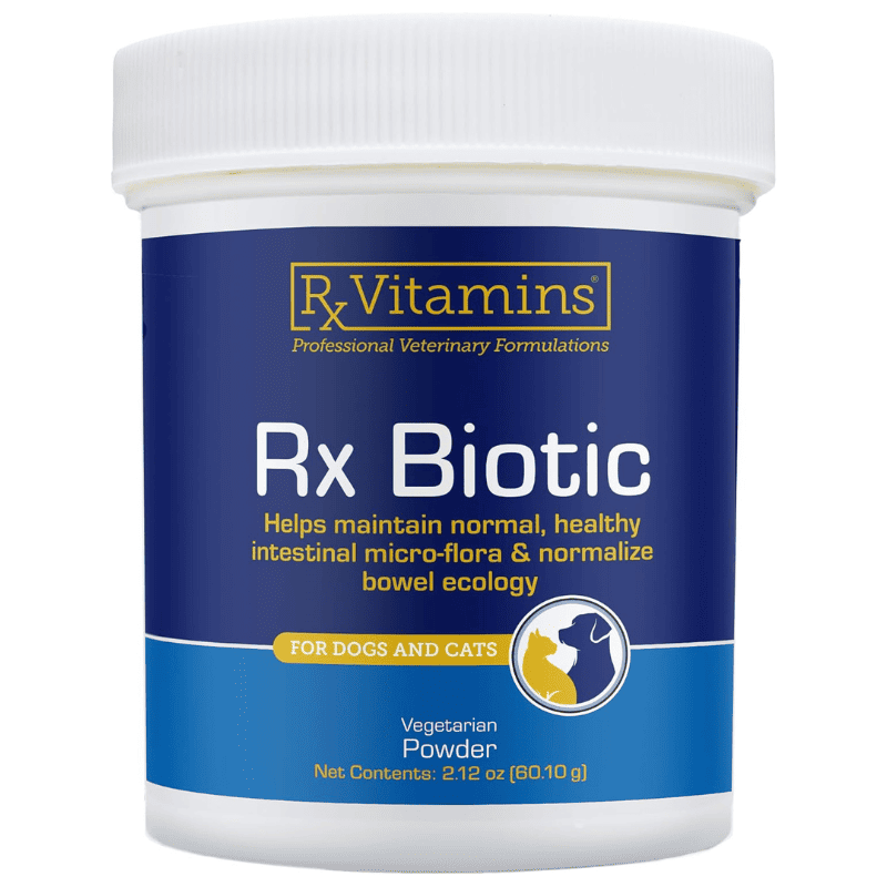 RX VITAMINS Rx Biotic 60.10 g pulbere | Supliment Probiotic pentru Digestie Optima si Refacerea Microflorei Intestinale la Caini si Pisici