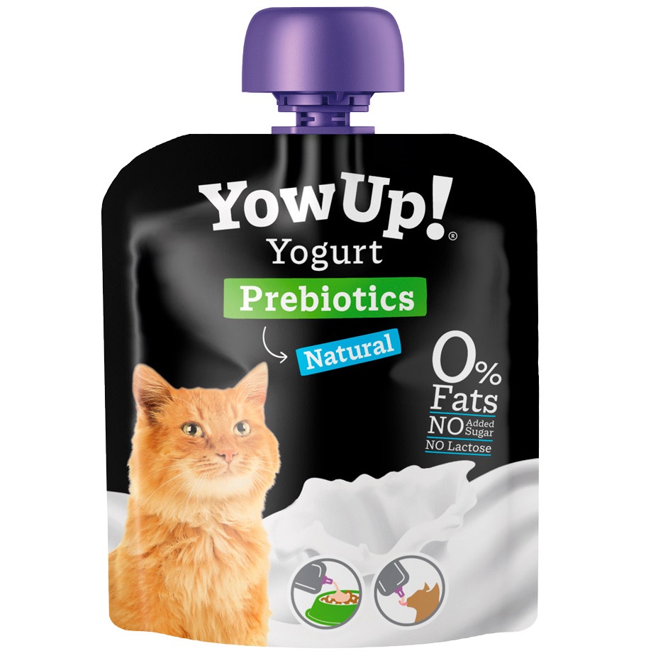 YOWUP! Natural Prebiotics pentru Pisici, 85 g - Iaurt Functional cu Prebiotice, Fara Lactoza si 0% Grasime